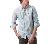 Camisa Altonadock rayas manga larga de lino para hombre
