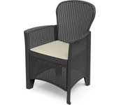 HäusbedConfortSL- Sillones Exterior - Durban - Blanco - Estilo Ratan - Set 2ud - Cojines Incluidos - 59x57x86cm