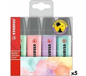 Set de Marcadores Fluorescentes Stabilo Boss Multicolor (5 Unidades)