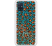 Funda compatible con Samsung Galaxy A51 - Fondo leopardo marron naranja
