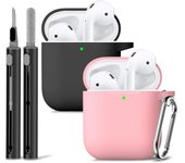 Two piecesAirPods  Case Cover with Cleaner Kit,Soft Silicone Protective Case for Apple AirPod Pro 2nd/1st Generation Case for Wo