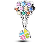 Romantic 925 Silver Couple Colourful Heart Shaped Hot Balloon Charms Beads Fit Pandora 925 Original Bracelets DIY Jewelry Gifts