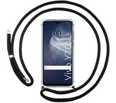 Tumundosmartphone Funda Colgante Transparente para Vivo Y70 con Cordon Negro
