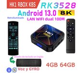 HK1 RBOX K8S RK3528 Android 13 Rockchicp 8K HDR LAN 100M Dual Wifi 2.4G 5G BT4.0 RAM 2GB 4GB ROM 16GB 32GB 64GB Smart TV Box
