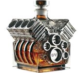 Botella decantadora de whisky con forma de motor V8, jarra personalizada para amantes del whisky y los coches (Estilo A)