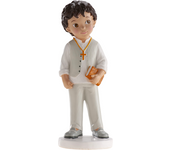 Figura para Tarta Comunión Bruno - Ideal para Tartas de Comunión - Base PET de Poliresina - Cumple Normativa UE 10/2011 - Medidas 16 6 Cm