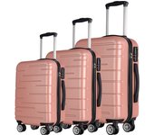 T-LoVendo Juego de 3 Maletas de Viaje Set Trolley Abs Semirigidas con Cerradura Combinación 4 Ruedas Dobles