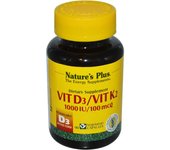 NaturesPlus Vitamina D3 y Vitamina K2 - 90 Cápsulas