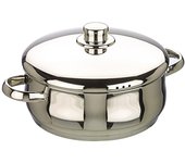 IBILI - Olla con tapa oslo, 18 cms, Acero inoxidable, Apta para induccion