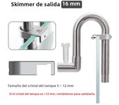 AQUAPRO Mini Skimmer Inflow Stainless Steel Inlet Outlet Pipes Shrimp Water Filter Lily Aquarium Fish Tanks Accessories Fishbowl