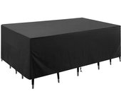 315x160x74 cm, funda de salón para 10-12 asientos, impermeable, protección de muebles, funda de jardín para mesa, sofá, tumbona, silla, negro