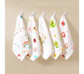 Toalla cuadrada de seersucker de algodón puro de alta densidad, seis capas, lavada, pañuelo pequeño, toalla absorbente, babero estampado para bebés y niños