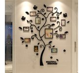 3D Home Decor Photo Frame Wall Sticker MIrror Acrylic Family photoTree Stickers For Living Room Tv Backdrop Art wallpaper