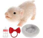 6 Inch Cute Realistic Silicone Pig Doll Mini Soft Silicone Pig Doll Toy Full Silicone Body Pig Toys Accessories Home Ornaments