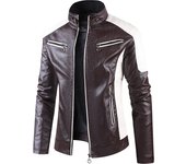 2024 Outdoors Man Leather Jackets Spring Autumn Keep Warm Windproof Coats New Solid Color Fashion Leisure Locomotive Clothes Man