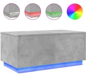 vidaXL Mesa de centro con luces LED 90x50x40 cm Blanco, Negro, Roble Sonoma Mesita de Salón o Comedor o Auxiliar Mesa de Café Meuble Salón