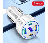 5 Port USB Type C Car Charger 75W PD Phone Charger Quick Charge 3.0 Fast Charging Power Adapter For iPhone Samsung Xiaomi Huawei