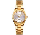 Relojes de mujer de moda, pulsera de acero inoxidable de cuarzo analógico de 36 mm
