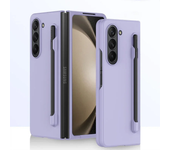 Luxury Skin Feeling PC Case for Samsung Galaxy Z Fold 6 5 Phone Case With S Pen Holder and Pen Stylus Storage Slot ZFold 6 Cover