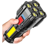 Flashlight High Lumens Rechargeable,Powerful Tactical Flashlights,COB Light,IPX6 Waterproof Flash Light for Camping,Emergencies