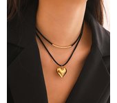 Goth Black Velvet Small Love Heart Pendant Choker Necklace for Women 2024 Trend Elegant Adjustable Chain Aesthetic Wed Jewelry