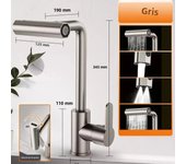 Waterfall kitchen faucet stainless steel 360° rotating waterfall flow spray head hot and cold water sink mixer kitchen faucet