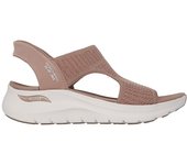 Cómoda  Sandalia de mujer Skechers SLIP-INS ARCH FIT 2.0  tejido marrón. Skechers Hands Free Slip-ins® talón Heel Pillow para calzar sin manos. Planilla Plush Foam® Altura Tacón bajo (1-3 cm) Referencia 119466-MOC