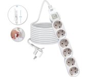 Regleta Blanca 6 Tomas SCHUKO Sección Cable 3x1,5mm