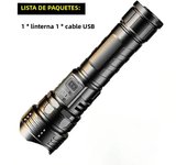 Super Powerful LED Flashlight With Side Lights High Power Torch Light Tactical Flashlight USB Rechargeable Camping Lamp