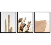 Set de 3 cuadros calidad premium con marco de madera - 30x40 cm o 50x70 cm - POSTER LAB