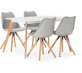 VS Venta-Stock Juego de mesa 120x80 cm y 4 sillas de comedor Jeff