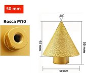 1pc M10 Thread Diamond Beveling Chamfer Bit 38/50mm Cone Carve Polishing Grinding Wheel For Porcelain Tiles Cutter Trimming