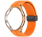Original Silicone Strap For Samsung Watch 5/4 40 44mm Watch 5 Pro 45mm Magnetic Buckle Band+Case Galaxy Watch 4 Classic 42 46mm