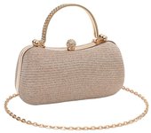 Wedding Bridal Beaded Women Evening Bag Dinner Bag Chain Shoulder Handbags Elegant Rhinestones Clutch Egg Shape Evening Bag