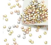 200pcs 6mm Star Shape CCB Beads Gold Silver Plated Loose Spacer For Jewelry Making Accessories DIY Necklace Bracelets