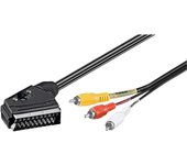 Electro Dh Cable EURO IN/OUT A 3 RCA Macho Con Conmutador 3 Metros