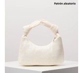 Vintage woven handbag, knotted hand bag, simple commuter bag, beach bag, holiday casual straw purse (random pattern)