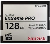 SanDisk Extreme Pro CFast 2.0 Memory Card, 128 GB, Black/Silver