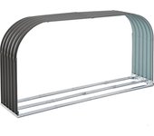 Outsunny Soporte de leña Almacenamiento de leña Refugio de leña Estante de leña 0,85 m³ Gris acero 212 x 46 x 112 cm