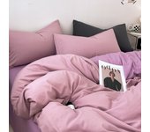 Super Cute Solid Color Bedding Set 3-Piece , 1 Duvet Cover 2 Pillowcases, Contrasting Color Design, Machine Washable,Colorfast