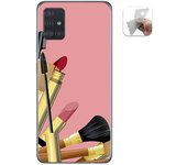 Tumundosmartphone Funda Gel Tpu para Samsung Galaxy A51 diseño Brochas Dibujos