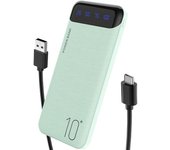 Cargador portátil 10000mAh Delgado USB C Banco de Potencia de entrada y salida with Pantalla LED Batería extra Ligera Compatible para iPhone 14/13/12, iPad, Samsung, etc. (verde)