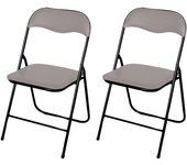 ORION91 Silla ALYA Plegable Asiento Acolchado Color Gris 45x45x80cm Estructura Negra Comedor Oficina Salón Teletrabajo Cocina - SpazioLuzio