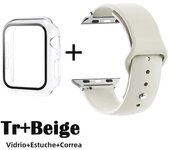 Glass+Case+Strap for Apple Watch Band 42mm 44mm 41mm 40mm 38mm 45mm 49mm Screen Protectors for Apple IWatch Series 8 7 6 SE 5 4