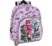 SAFTA - MONSTER HIGH "BEST BOOS" Mochila Infantil Diseño Único y Licencia Oficial Adaptable a Carrito Portamochilas - Mochila Bolsillo lateral portabotellas con Hombreras ergonómicas y acolchadas - Mochila Bolsillo frontal de gran formato
