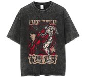 Anime Baki Washed Tshirt Harajuku Summer 100% Cotton Short Sleeve Oversize Tees Vintage Streetwear Baki Hanma Print T-Shirt