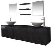 ¿Conjunto de muebles de BA? O with fregadero y Grifo 10 piezas Negro