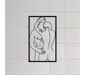 Abstract Line Drawing Home Wall Art Sculpture For Kitchen Bathroom Living Room Bedroom 3 Pcs Portrait Black Metal Wall Decor