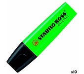 Marcador Fluorescente Stabilo Boss Verde Negro/Verde 10 Piezas (10 Unidades) (1 unidad)