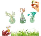 Mini jarrones magnéticos de cerámica para nevera, jarrones magnéticos para aire acondicionado, nevera, casa, plantas naturales, cocina, decoración de oficina (5 unidades, C)